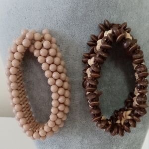 Elegant Brown and Tan Beaded Bracelets